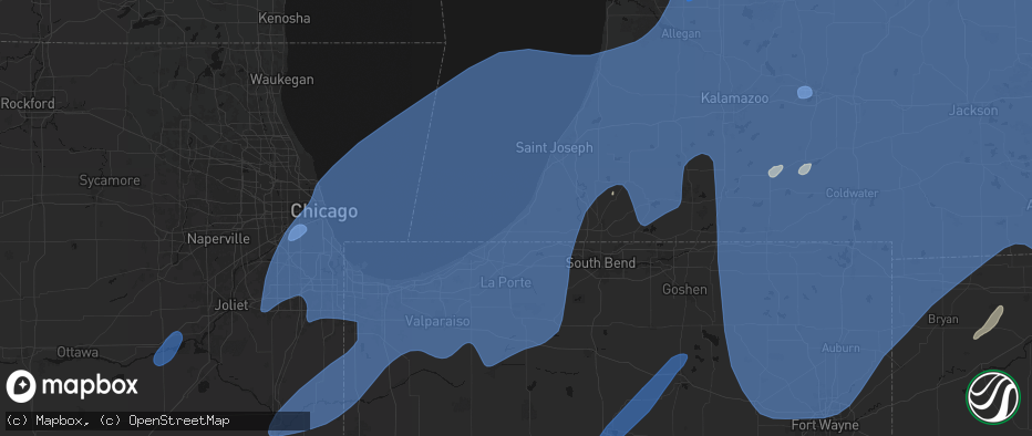 Hail map in Lakeside, MI on May 18, 2026