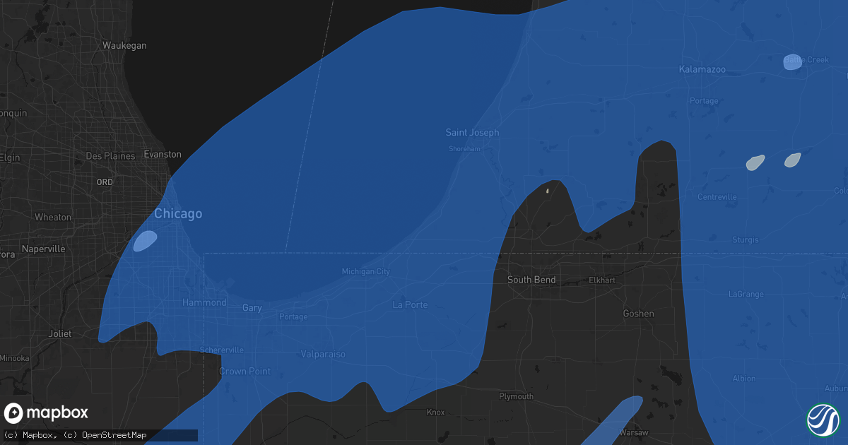 Hail map in Lakeside, MI on May 18, 2026