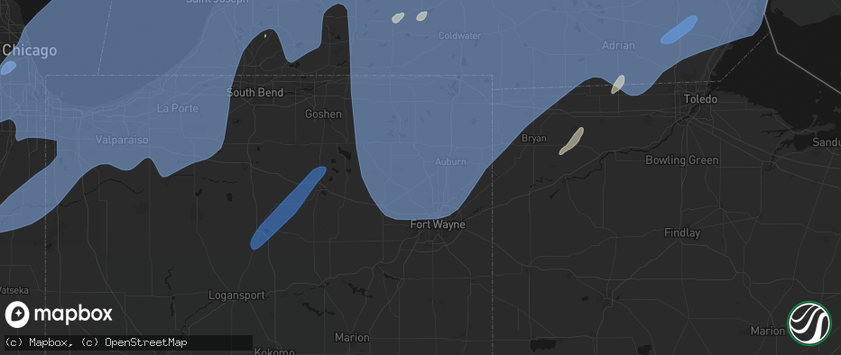 Hail map in Laotto, IN on May 18, 2026