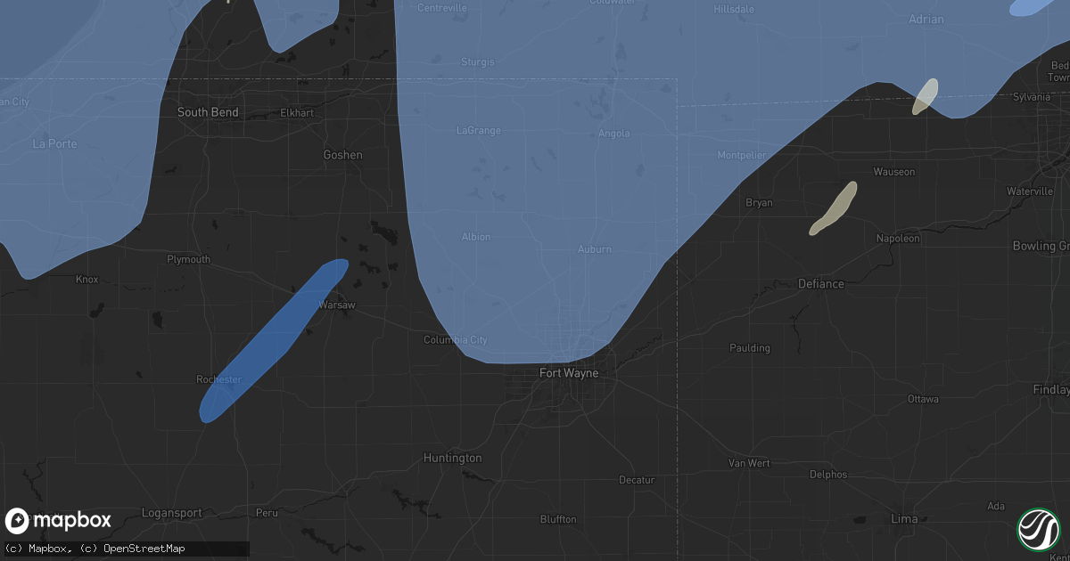 Hail map in Laotto, IN on May 18, 2026