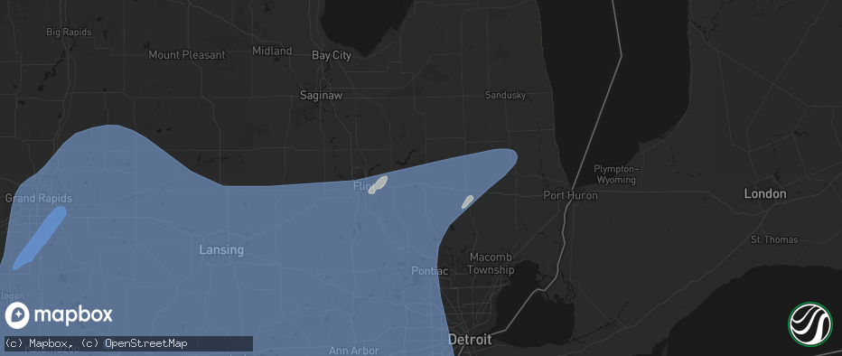 Hail map in Lapeer, MI on May 18, 2026