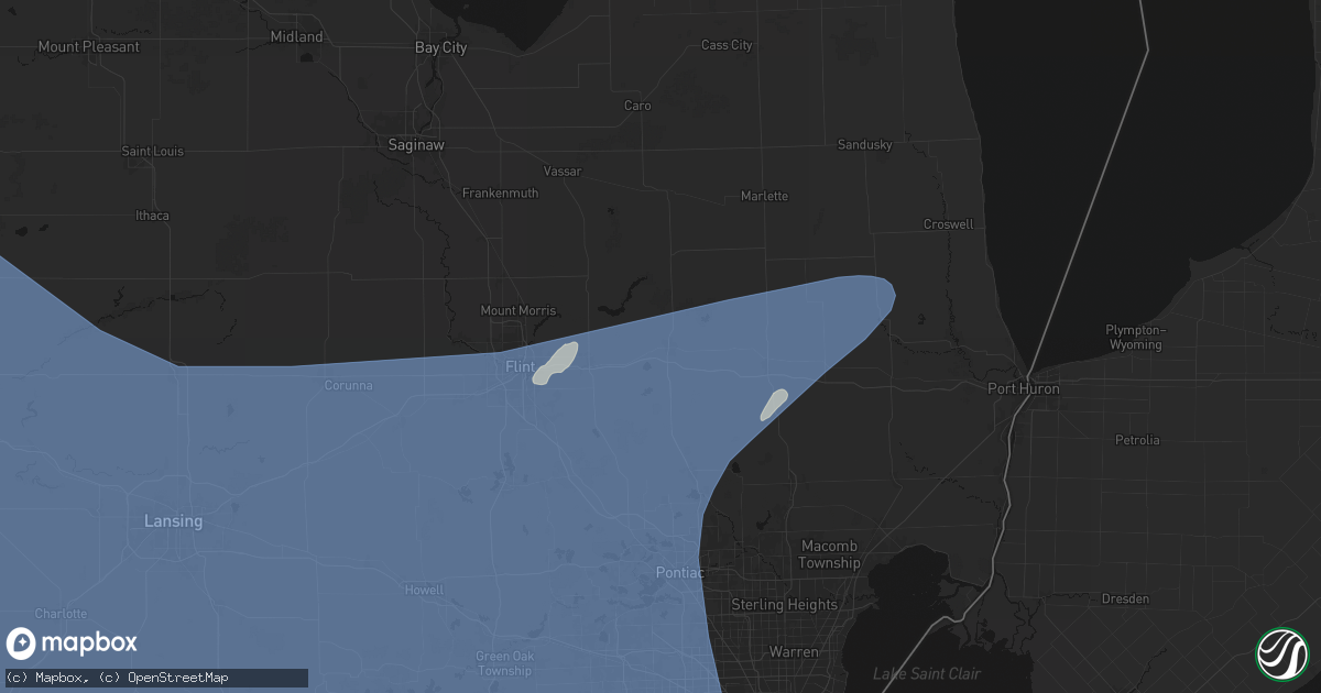 Hail map in Lapeer, MI on May 18, 2026