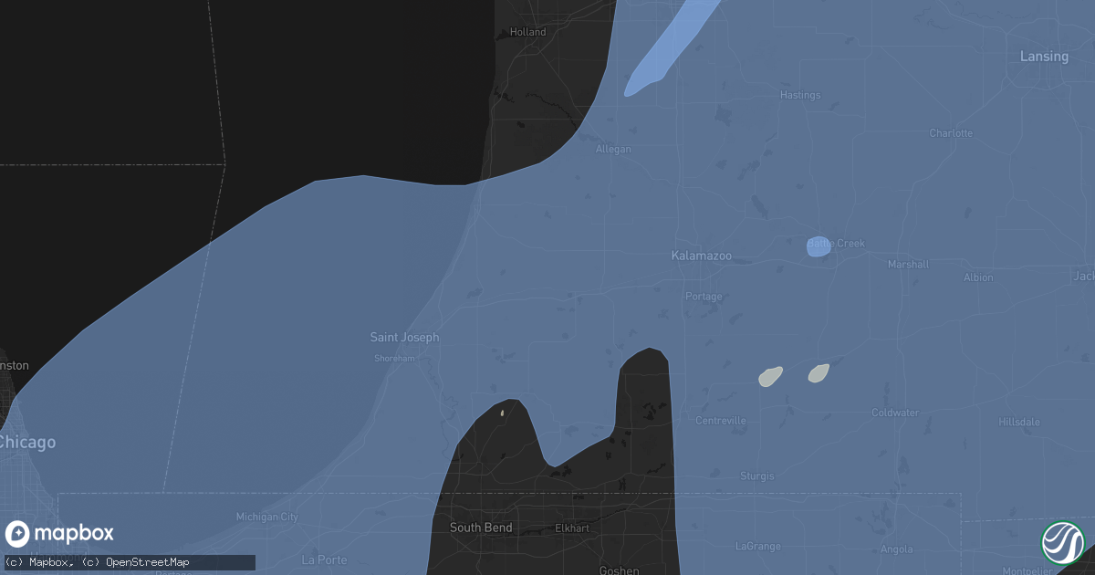 Hail map in Lawrence, MI on May 18, 2026