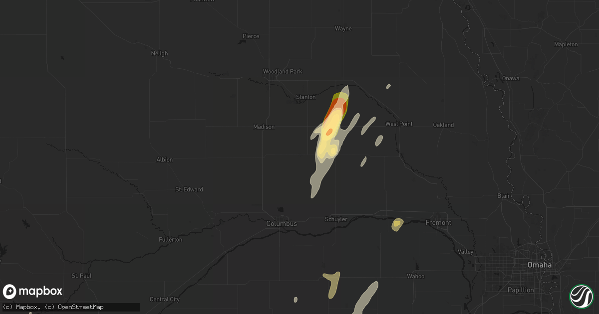 Hail map in Leigh, NE on May 18, 2026