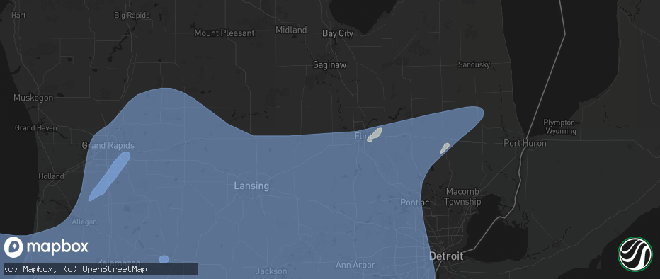Hail map in Lennon, MI on May 18, 2026