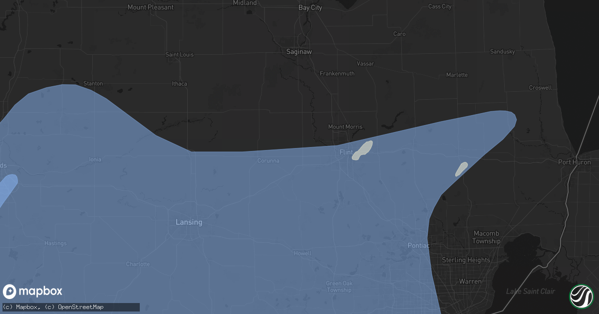 Hail map in Lennon, MI on May 18, 2026