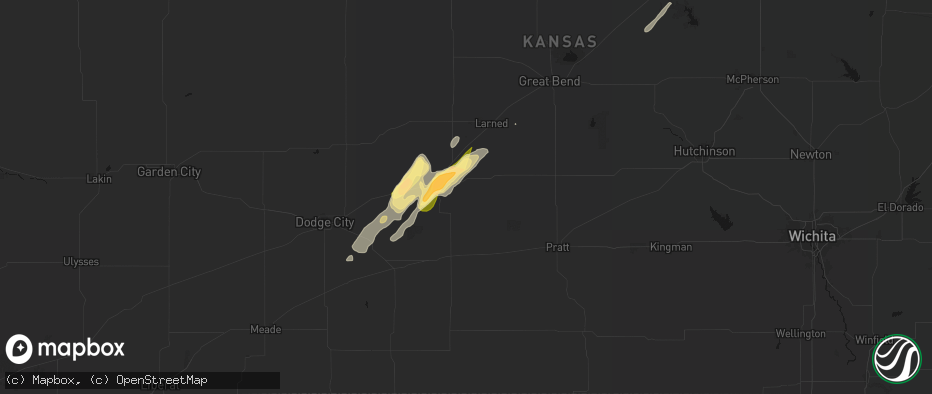 Hail map in Lewis, KS on May 18, 2026