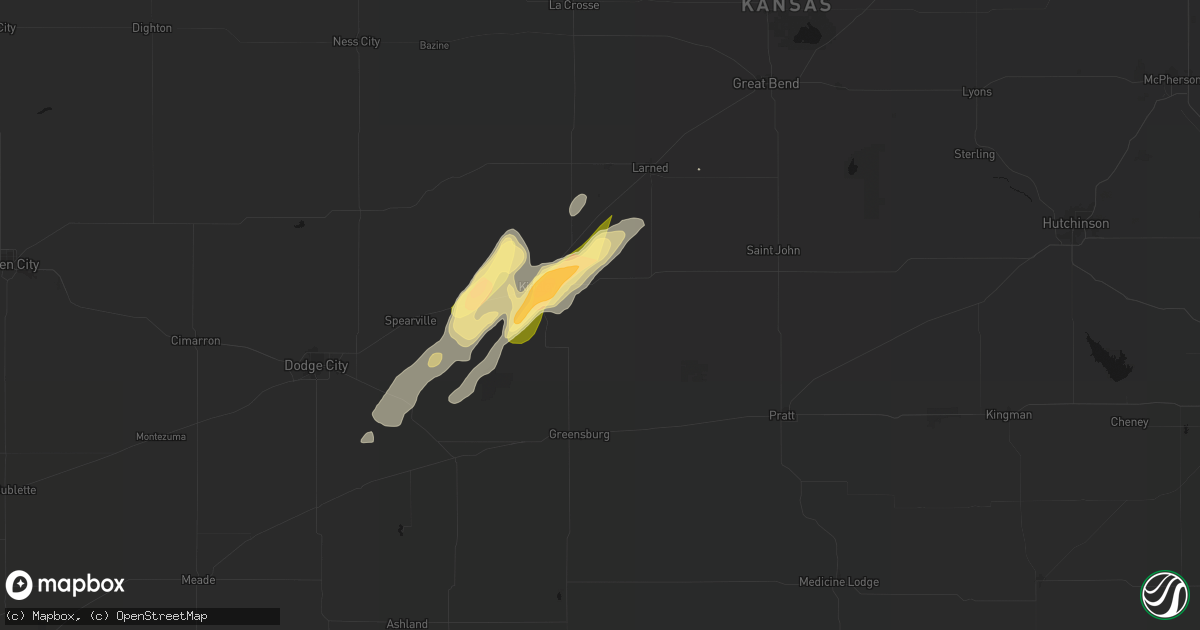 Hail map in Lewis, KS on May 18, 2026