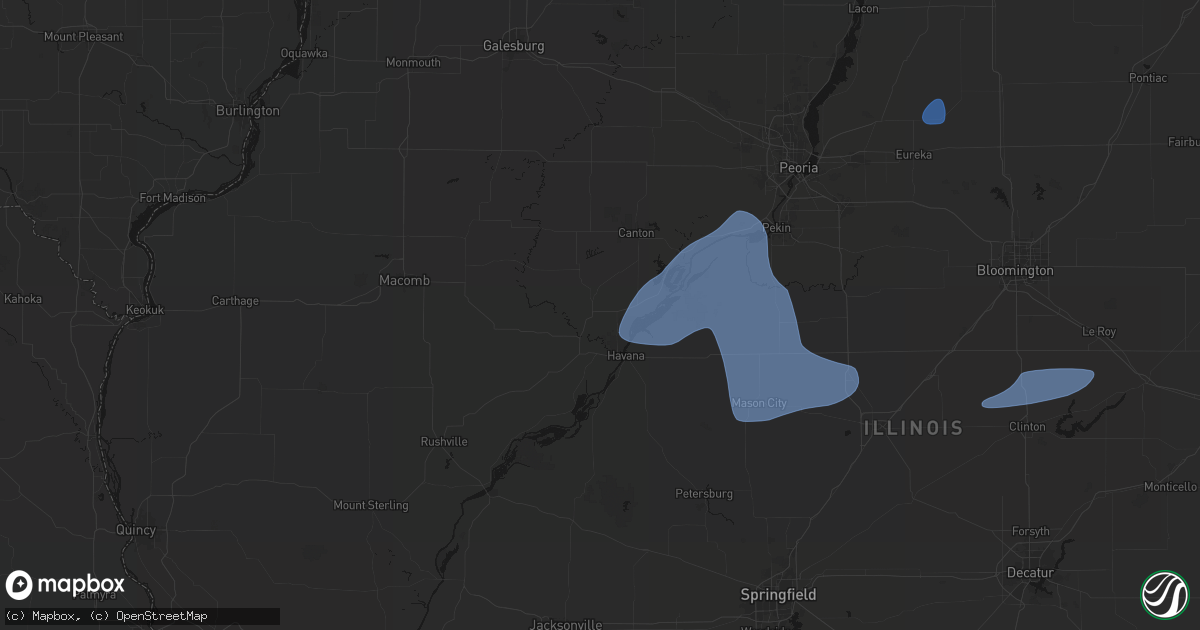 Hail map in Lewistown, IL on May 18, 2026