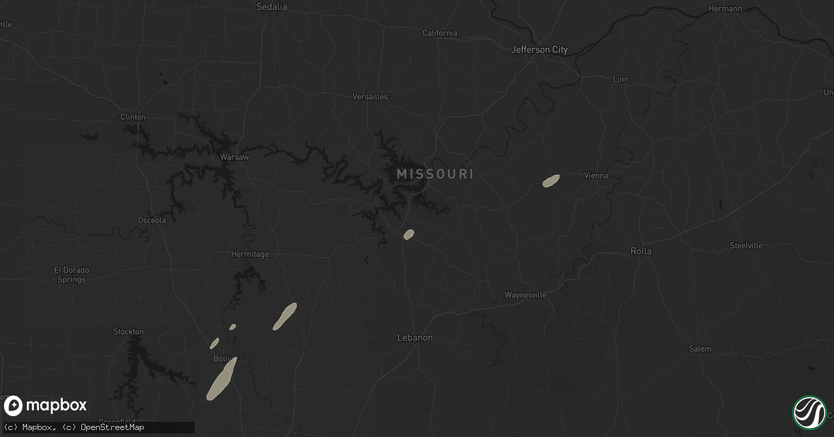 Hail map in Linn Creek, MO on May 18, 2026