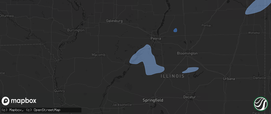 Hail map in Liverpool, IL on May 18, 2026