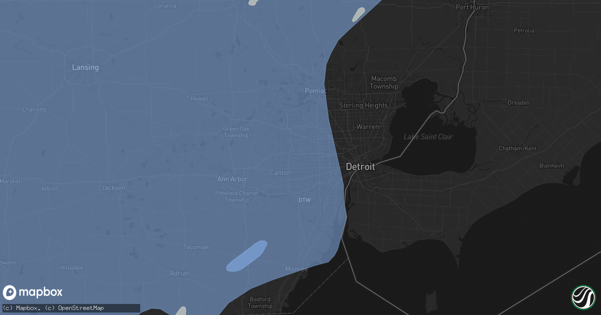 Hail map in Livonia, MI on May 18, 2026