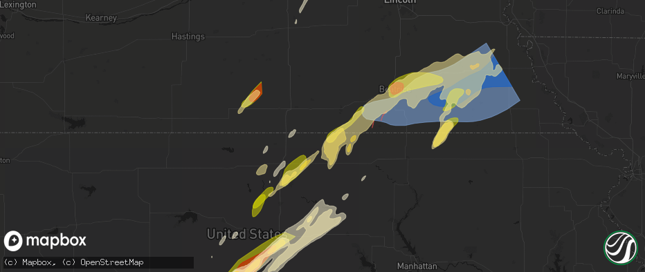 Hail map in Mahaska, KS on May 18, 2026