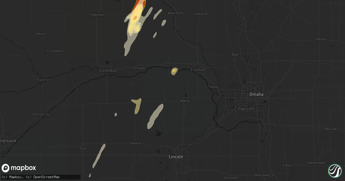 Hail map in Malmo, NE on May 18, 2026