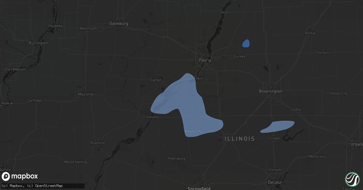 Hail map in Manito, IL on May 18, 2026