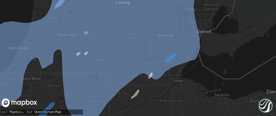 Hail map in Manitou Beach, MI on May 18, 2026