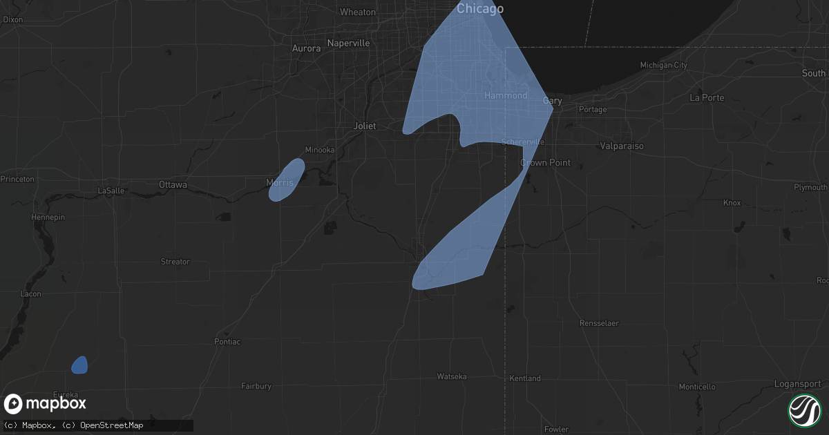 Hail map in Manteno, IL on May 18, 2026