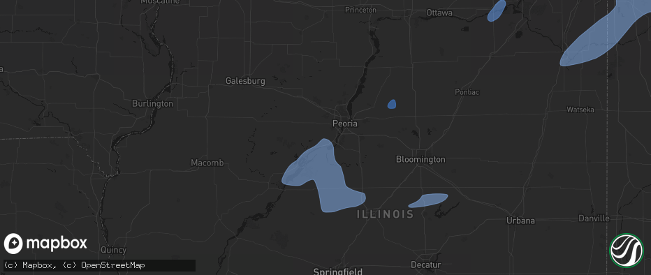 Hail map in Mapleton, IL on May 18, 2026