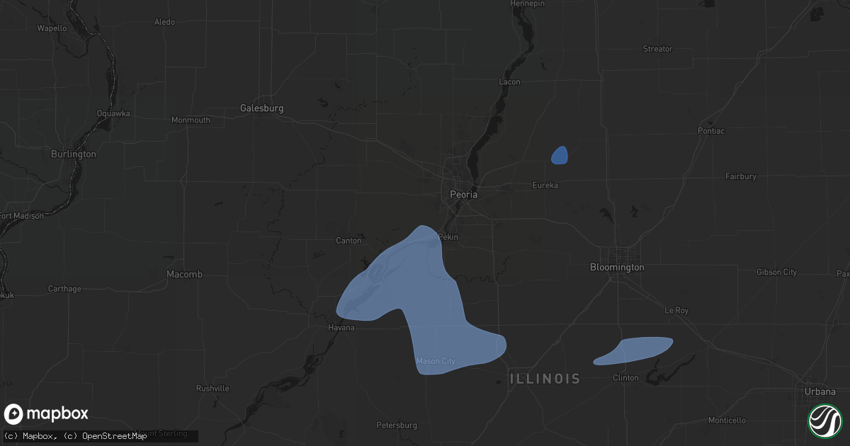 Hail map in Mapleton, IL on May 18, 2026