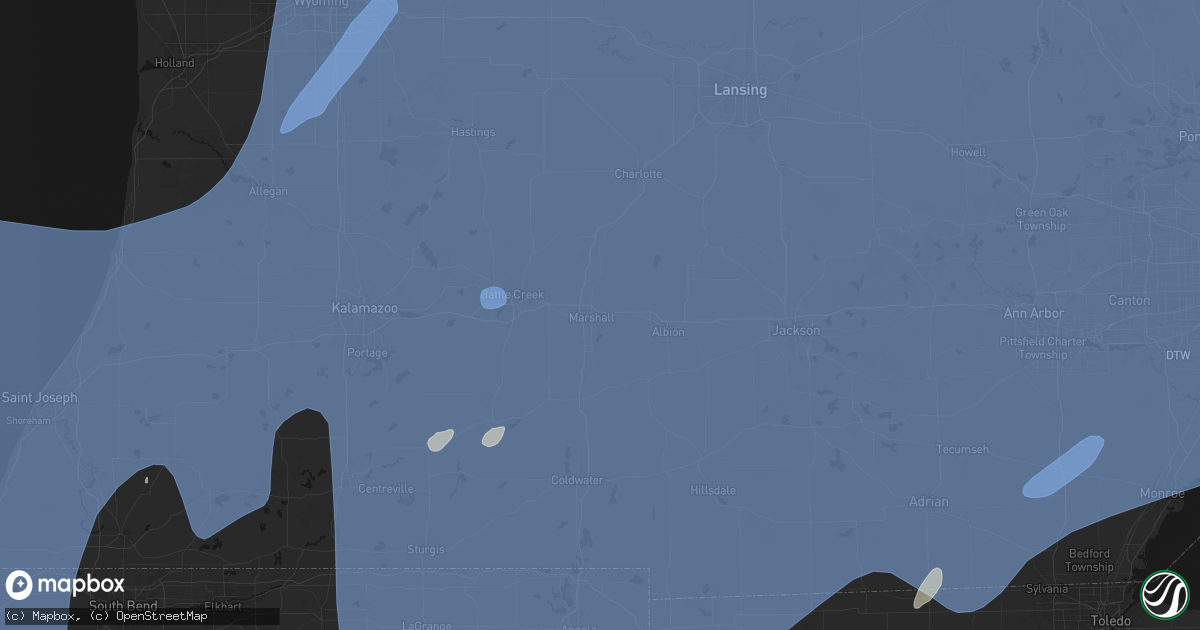 Hail map in Marshall, MI on May 18, 2026