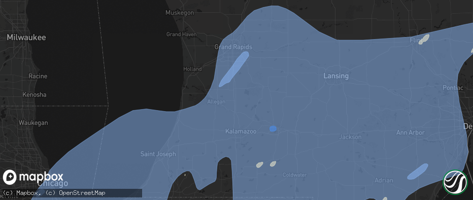 Hail map in Martin, MI on May 18, 2026