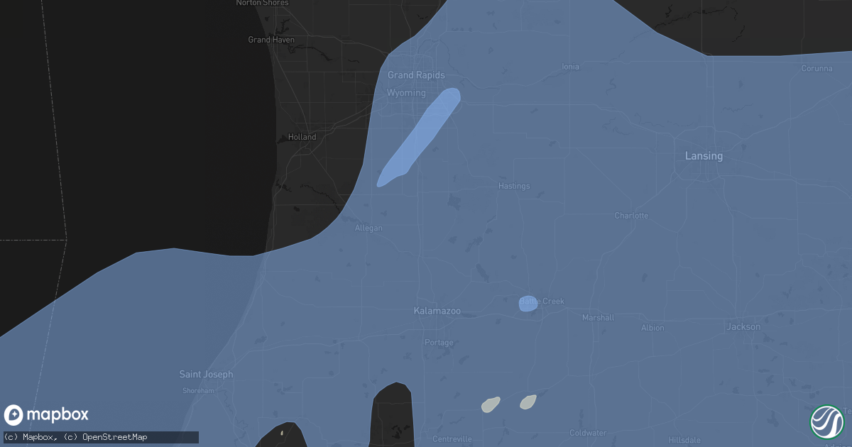 Hail map in Martin, MI on May 18, 2026