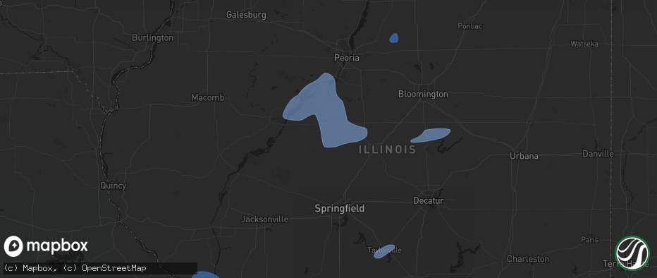 Hail map in Mason City, IL on May 18, 2026