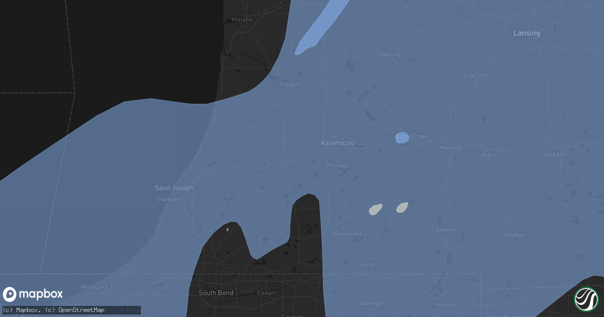 Hail map in Mattawan, MI on May 18, 2026