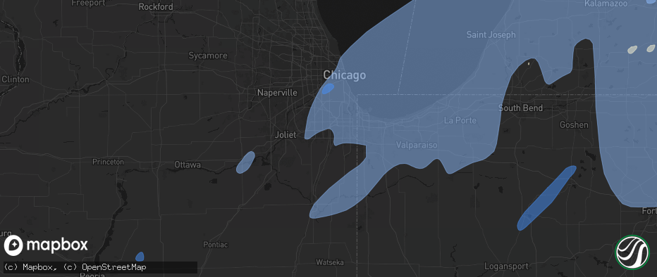 Hail map in Matteson, IL on May 18, 2026