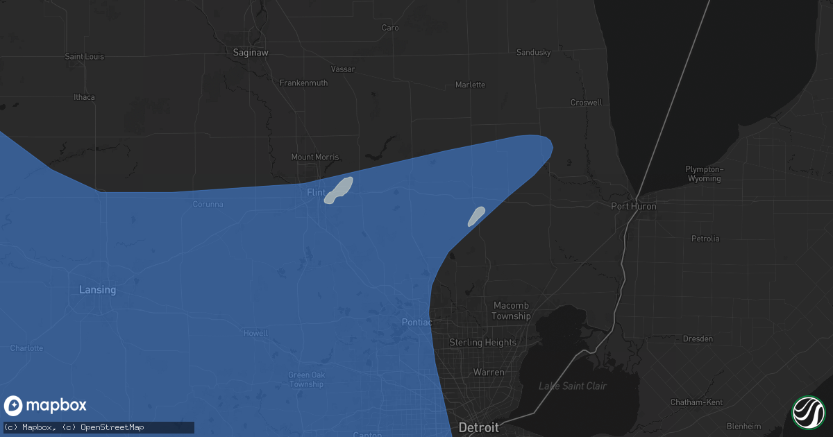 Hail map in Metamora, MI on May 18, 2026