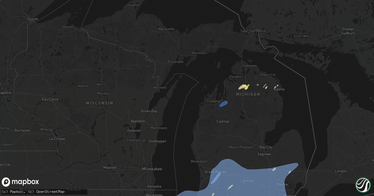 Hail map in Michigan on May 18, 2026