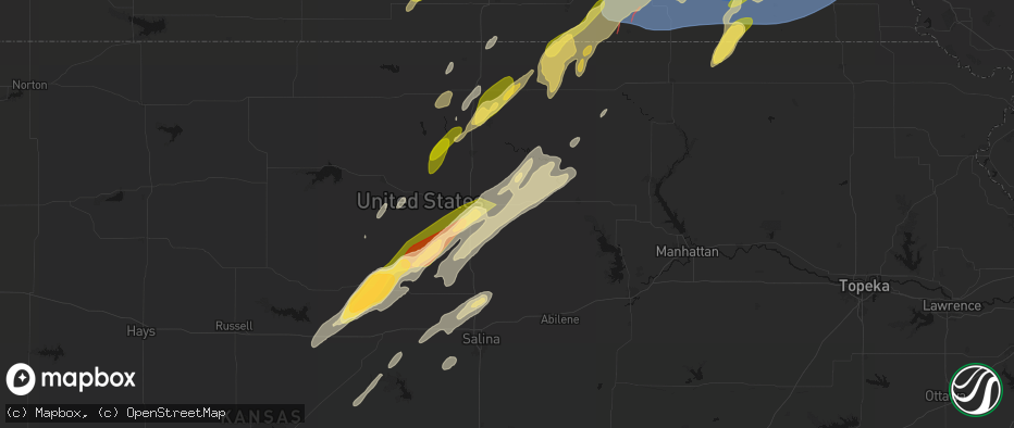 Hail map in Miltonvale, KS on May 18, 2026