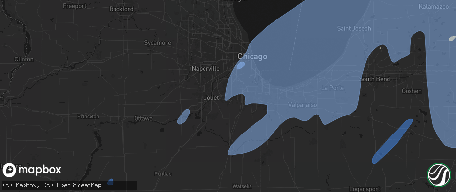 Hail map in Mokena, IL on May 18, 2026
