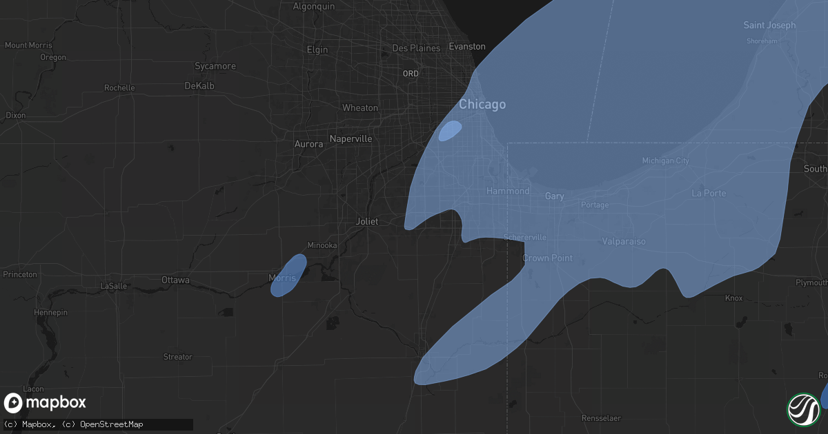 Hail map in Mokena, IL on May 18, 2026