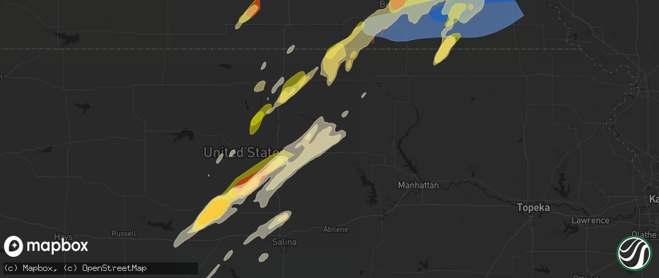 Hail map in Morganville, KS on May 18, 2026