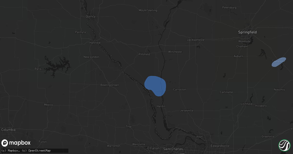 Hail map in Nebo, IL on May 18, 2026