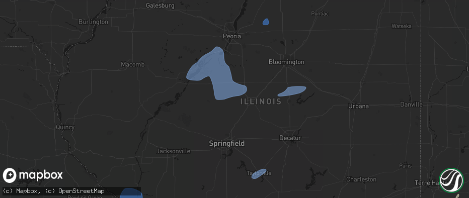 Hail map in New Holland, IL on May 18, 2026