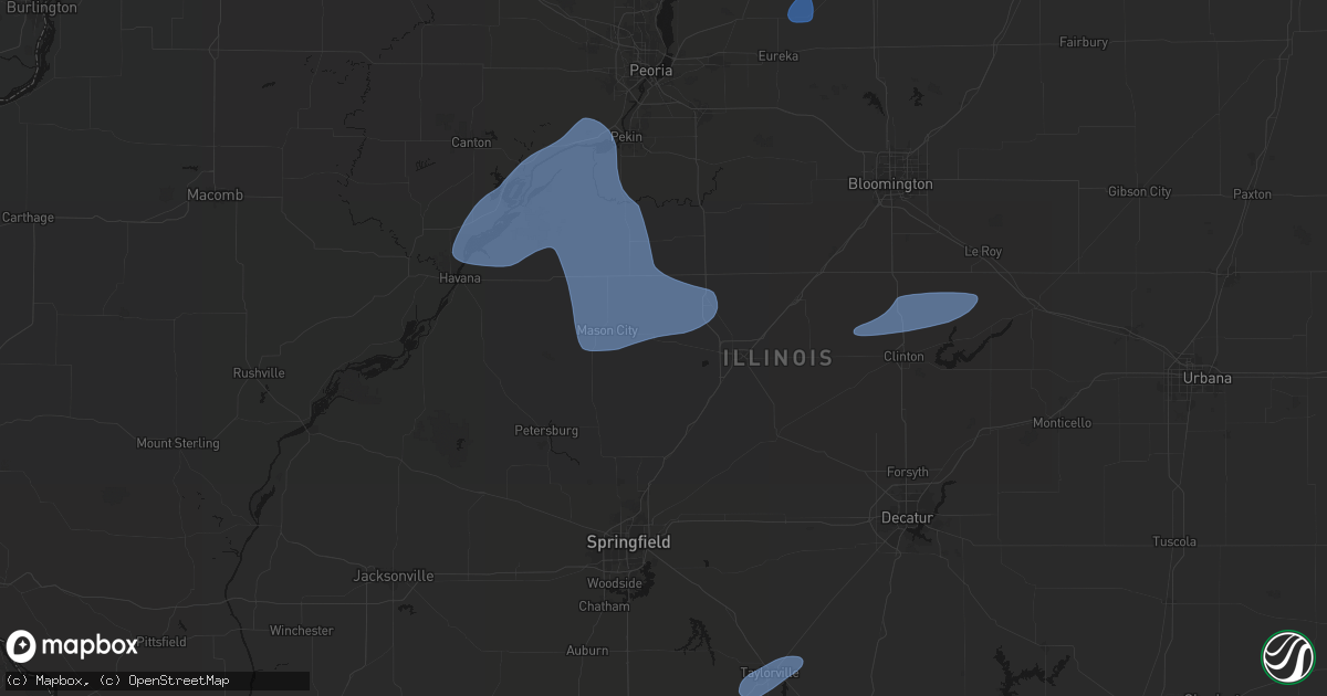 Hail map in New Holland, IL on May 18, 2026