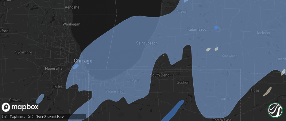 Hail map in New Troy, MI on May 18, 2026