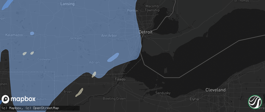 Hail map in Newport, MI on May 18, 2026