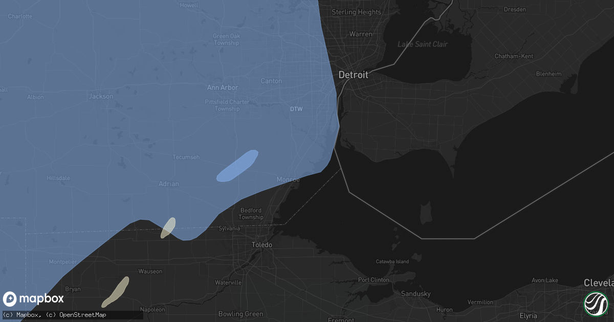 Hail map in Newport, MI on May 18, 2026