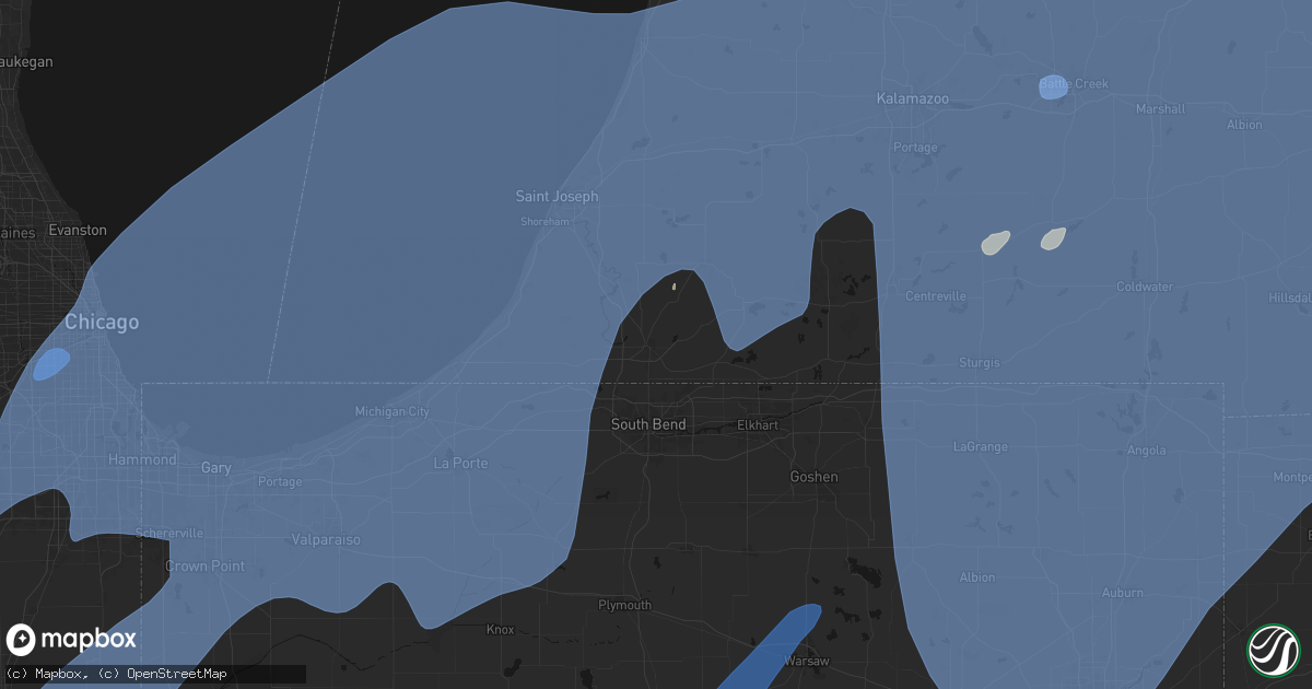 Hail map in Niles, MI on May 18, 2026