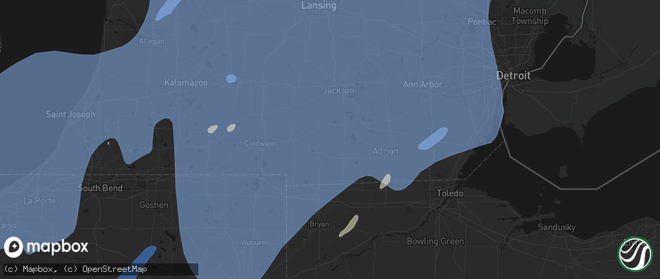 Hail map in North Adams, MI on May 18, 2026