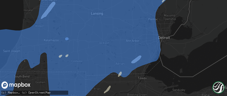 Hail map in Norvell, MI on May 18, 2026