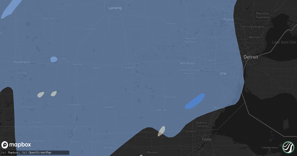 Hail map in Norvell, MI on May 18, 2026