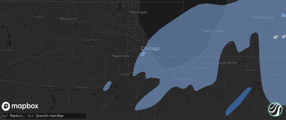 Hail map in Oak Lawn, IL on May 18, 2026