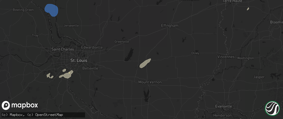 Hail map in Odin, IL on May 18, 2026