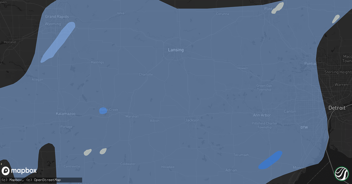 Hail map in Onondaga, MI on May 18, 2026
