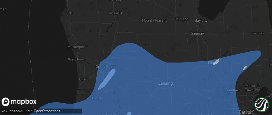 Hail map in Orleans, MI on May 18, 2026