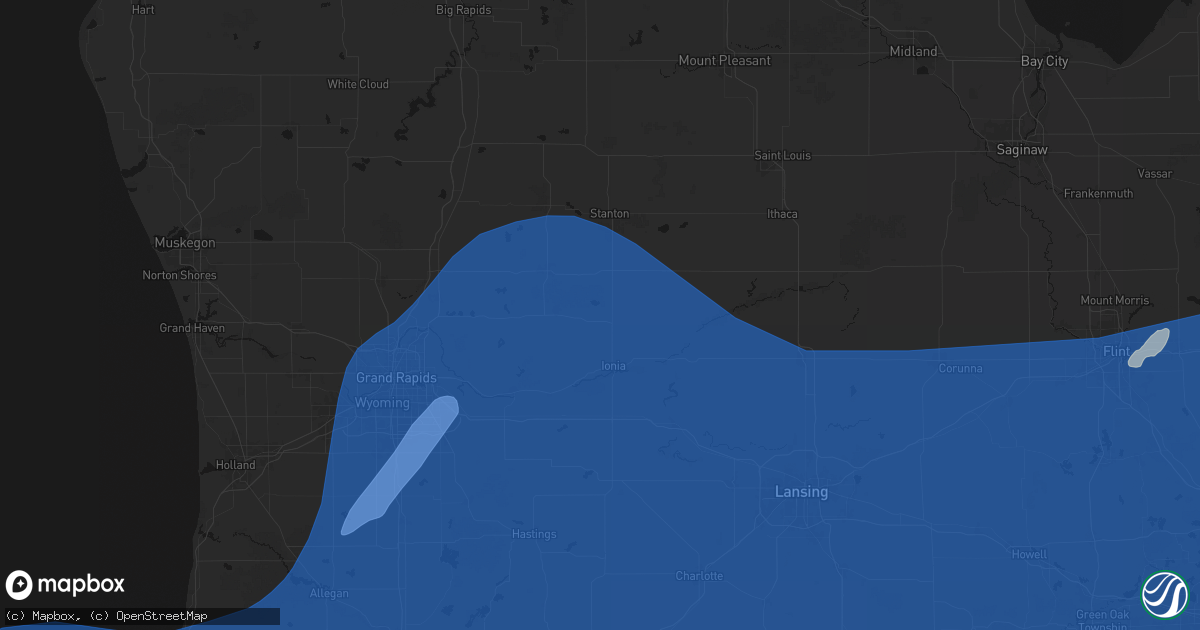 Hail map in Orleans, MI on May 18, 2026